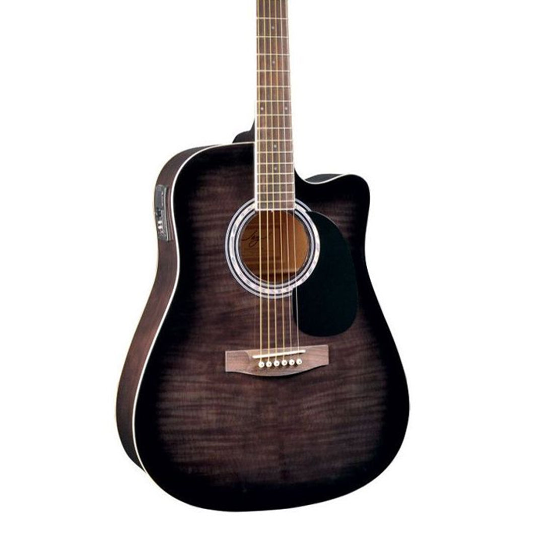 Jay Turser JJ45FCET Acoustic Guitar ( BLACK SUNBURST )